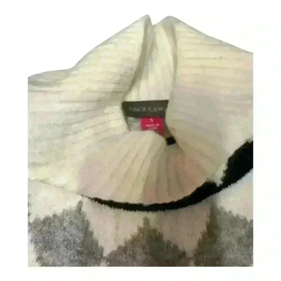 Vince Camuto Fair Isle Mock Neck Scandinavian Winter Style Sweater Size Small - Picture 3 of 4